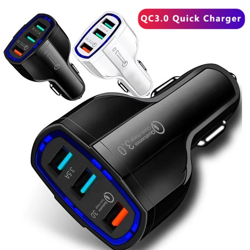 Music Festival  QC3.0 3USB Mobile One to Three Phone Charger USB Tablet Intelligent Car Charging_voghion.com