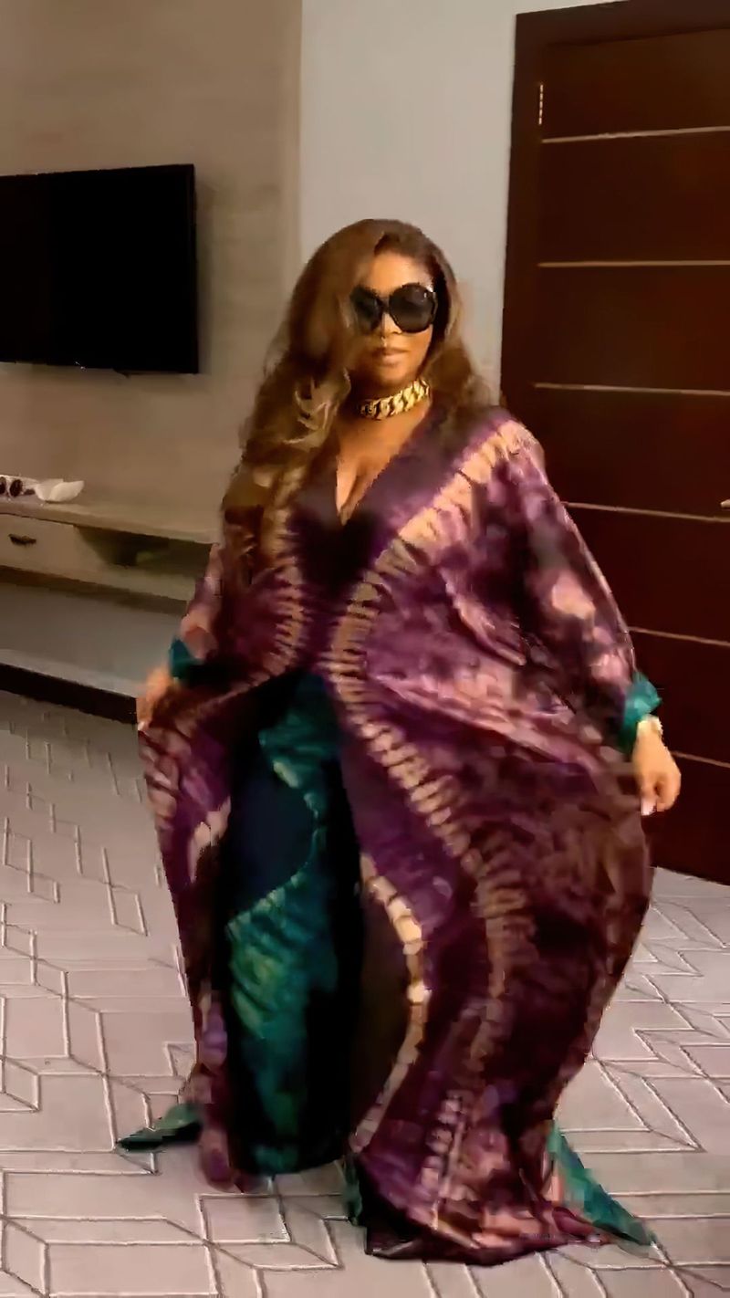 Women's Clothing Digital Printing Simulation Silk Satin Loose Trousers Robe Two Piece Suit_voghion.com