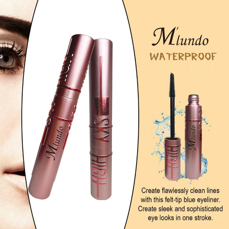 Mlundo film rich waterproof thick fiber long curling silicone brush head 4D eye black_voghion.com