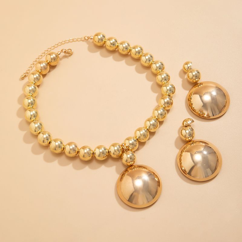 Set di semplici perline girocollo per donna, collana di perline in stile cyber geometrico esagerato_voghion.com