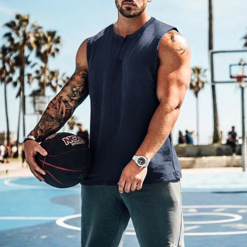 Canotta da uomo estiva 2023, con scollo rotondo, ampia, senza maniche, per sport da basket, di grandi dimensioni_voghion.com