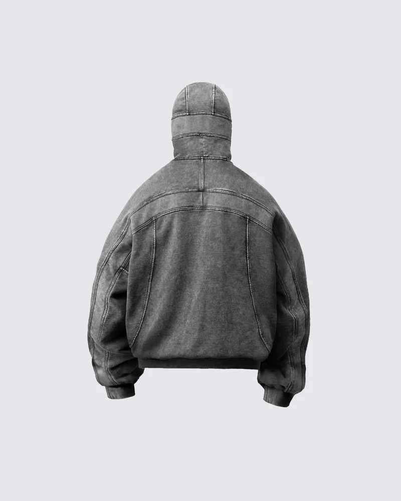 2025 Trendy Brand Single Cap Long Eyelet Design Kapuzenpullover mit Reißverschluss Full Face Herrenstil_voghion.com