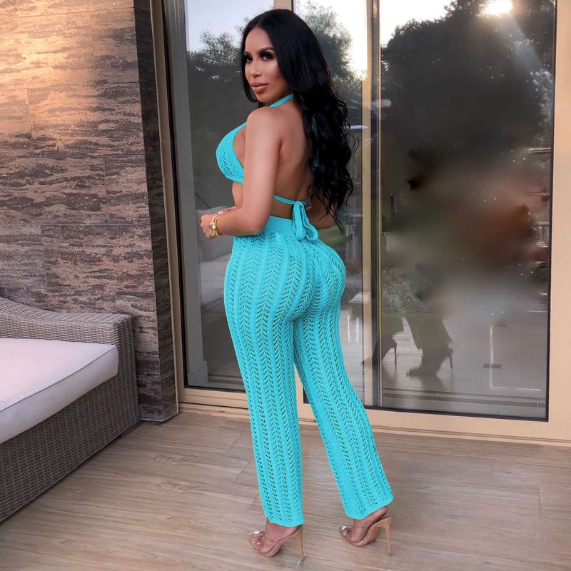 New Mesh Knitted Hollow Set for Women's Fashion and Sexy 2024_voghion.com