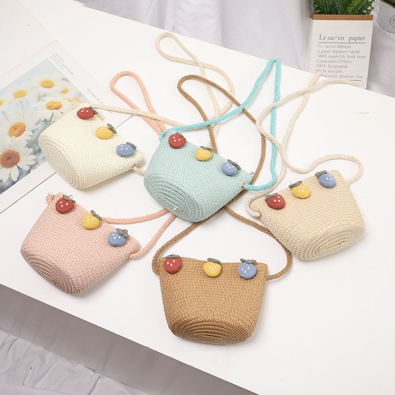 Kinder Damen Sommer Strohhut Niedlich Sonnenschutz Strand Mädchen Große Krempe Sonnenschirm Sonnenhut Baby Tasche Set_voghion.com