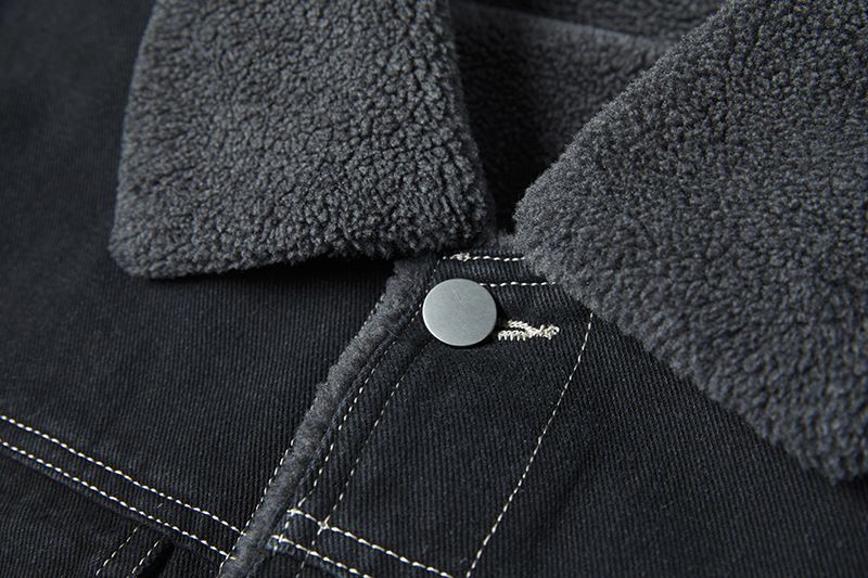 Giacca in denim foderata in pile da uomo, cappotto invernale caldo in cotone spesso per abbigliamento casual da ragazzo_voghion.com