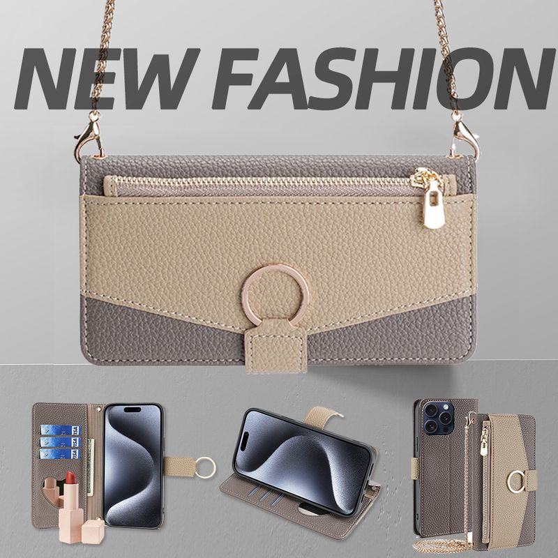 syct Compatible With IPhone 16 Pro Flip Cover Iphone 17 Card Slot Phone 13 Lanyard 12 Stand 15 Leather Case_voghion.com