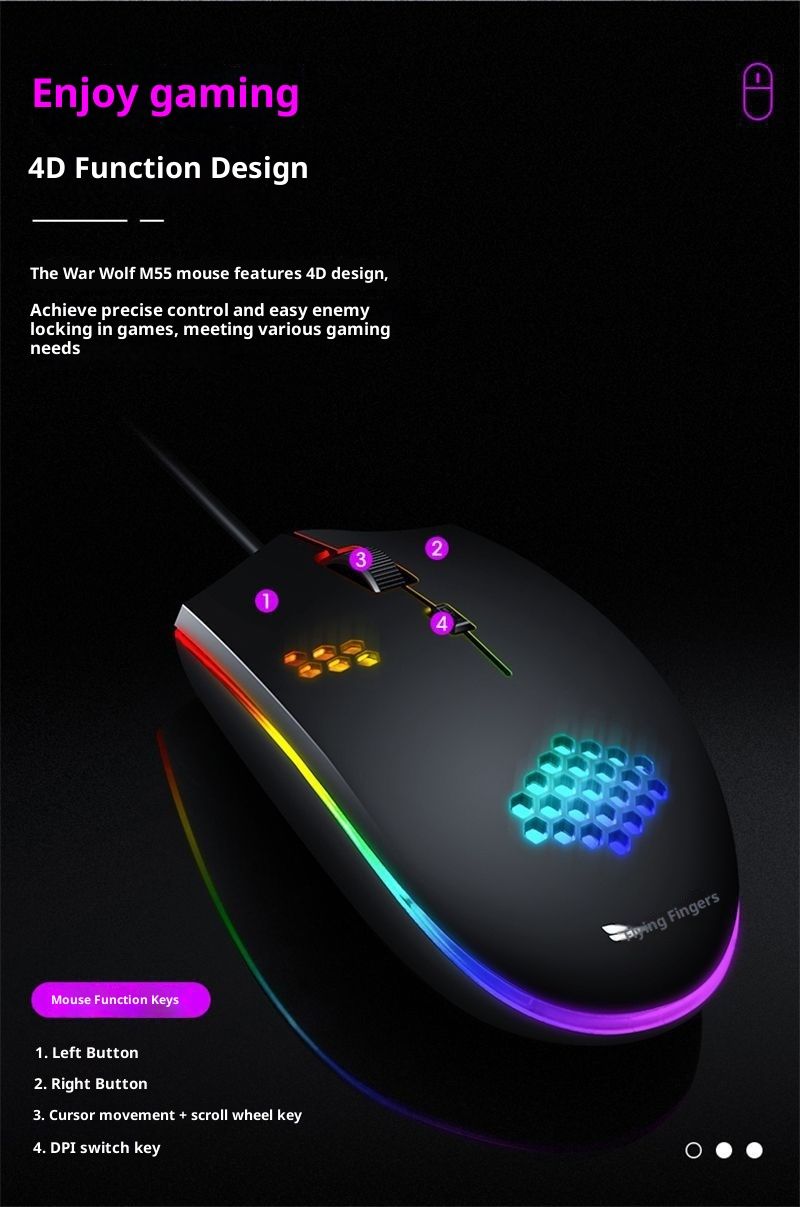 Digitex Digitex Universal USB Luminous Wired Gaming Mouse For Home Office Desktop Laptop Optical_voghion.com