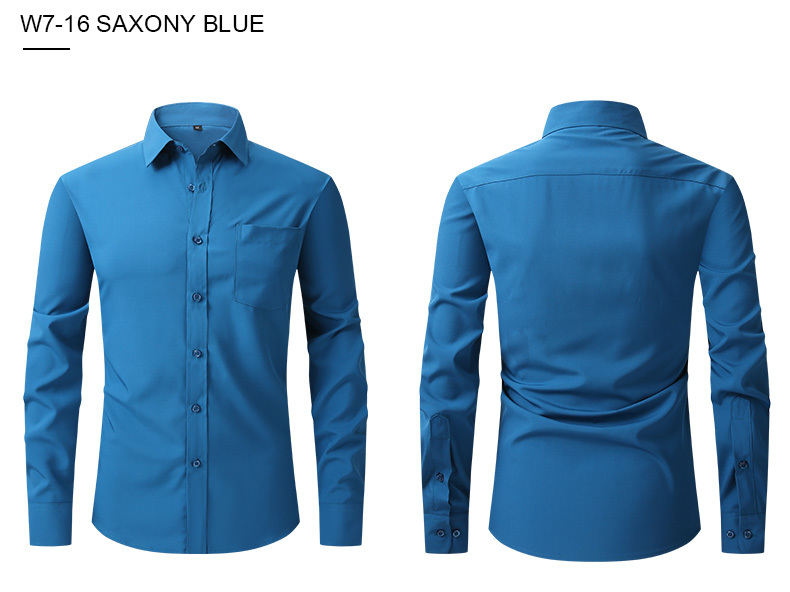 Camicia elasticizzata su quattro lati, da uomo, stile business casual, a maniche lunghe, camicia professionale da uomo_voghion.com