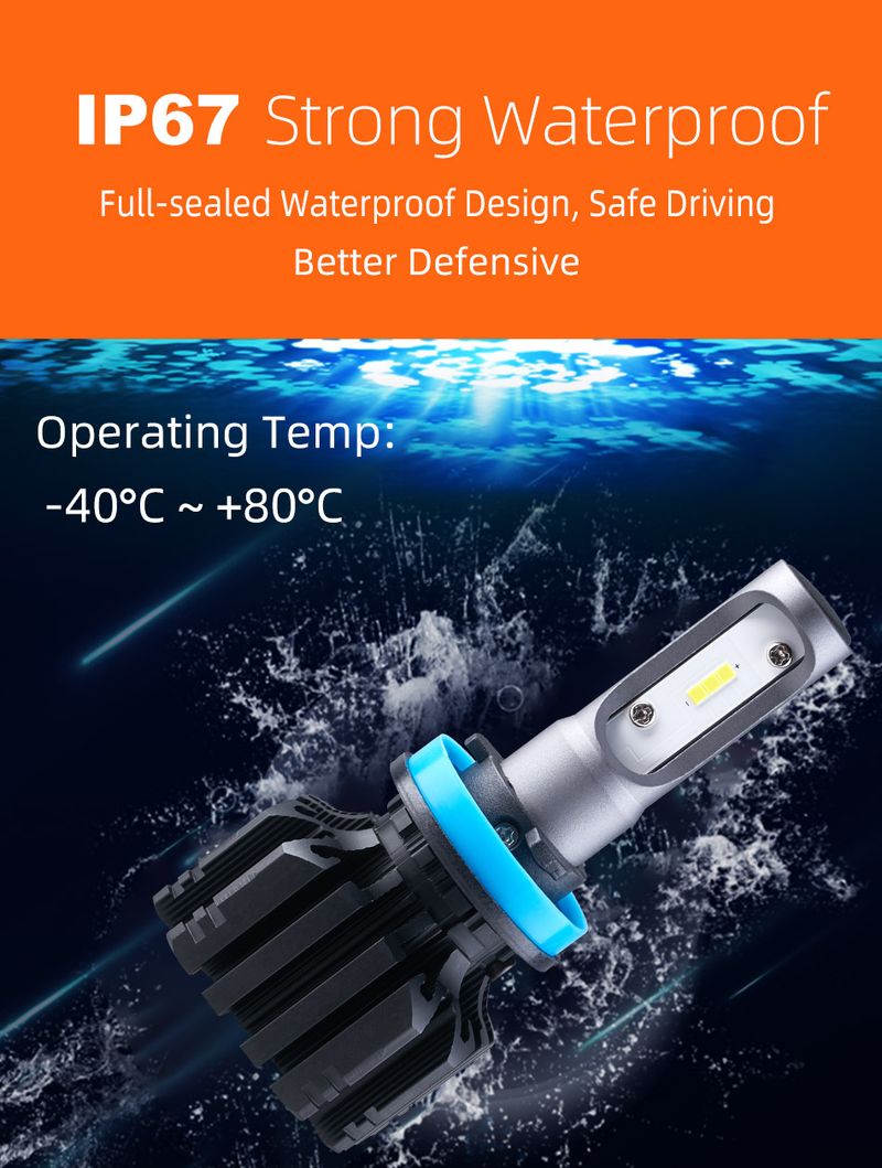 Faros delanteros LED BAGELED CSP para coche H4 H7 3000K 6500K H1 H3 H8 H9 H11 sin ventilador 9005 9006 HB3 HB4 880 881, antiniebla automático_voghion.com