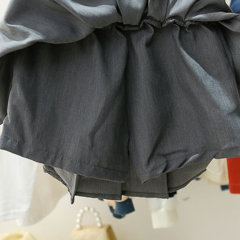 Kids' Clothing Summer Children's Vertical Striped Shirt Pleated Skirt Two Piece Suit Trendy Girls Shirt Suit_voghion.com