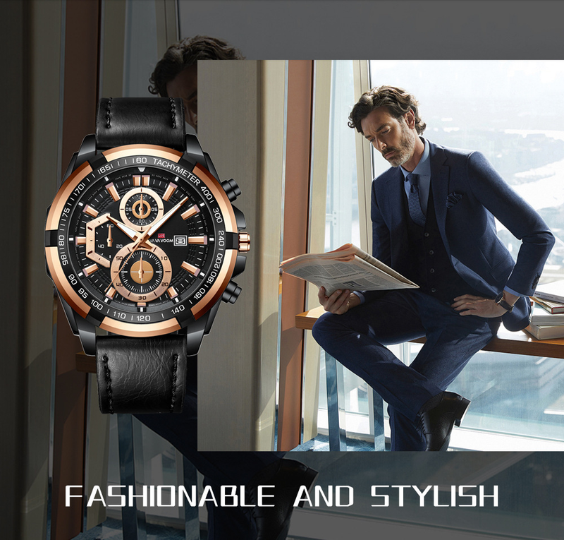 VA VA VOOM Men's Sports Watch Strap Business Calendar Student Waterproof Watch Casual Quartz Watch_voghion.com