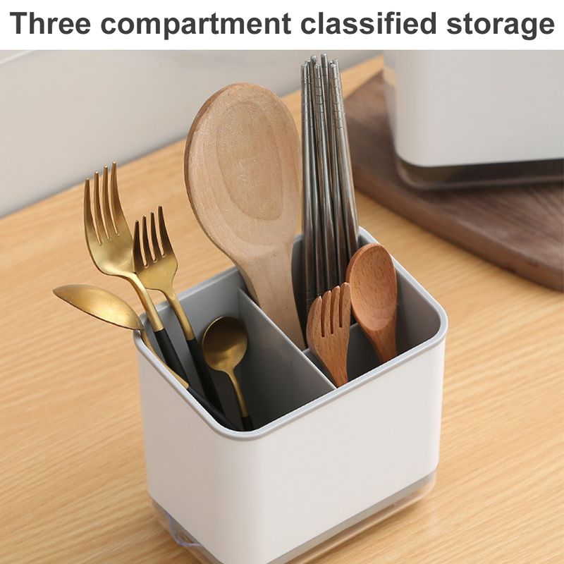 Double Layer Cutlery Drain Rack - Chopsticks & Utensil Storage | Stainless Steel | Drip Tray_voghion.com