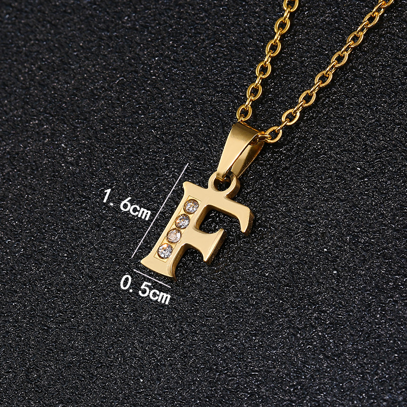 Collana con lettera, per studentessa coreana, semplice, piccola, per coppia di fidanzate, 26 lettere inglesi portafortuna, ciondolo con catena per clavicola_voghion.com