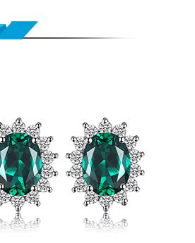 Sieraden Paleis Prinses Diana Gesimuleerde Groene Smaragd Sterling Sier Kate Middleton Kroon Hanger Ketting Vrouwen Geen Ketting_voghion.com