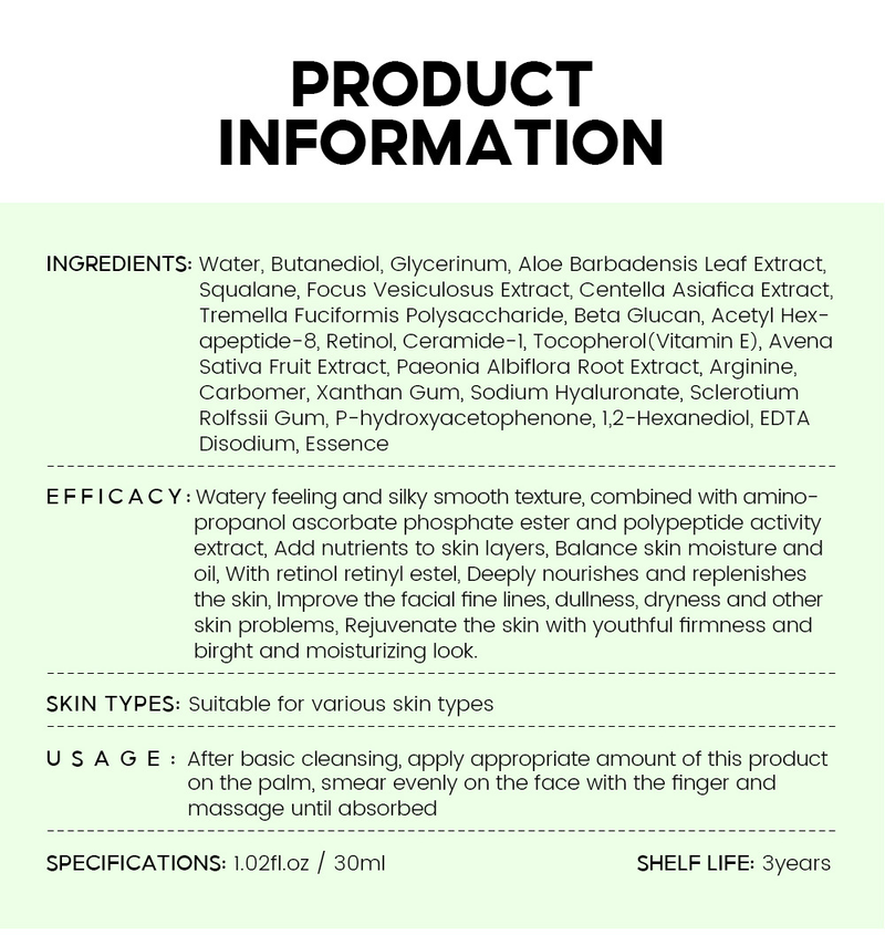 VIBRANT GLAMOUR Essenza Viso al Retinolo 30ml Idratante e schiarente_voghion.com