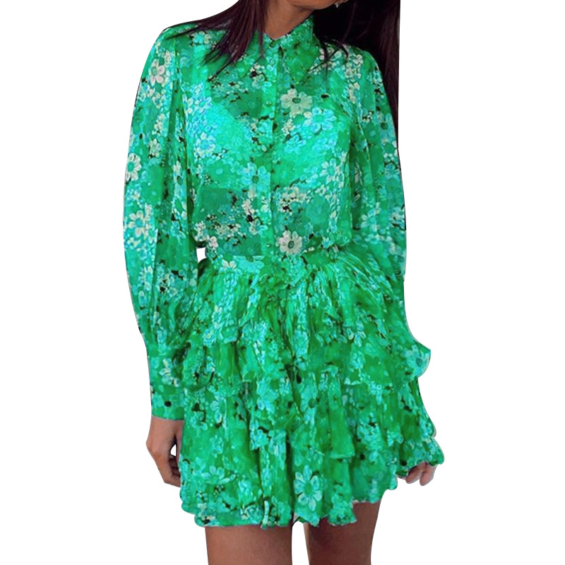 Set camicia a due pezzi a maniche lunghe con stampa alla moda da donna_voghion.com
