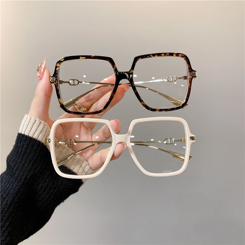 Fashion Fashion Oversized Square Eyewear Retro Women's Anti-blue Light Bloking Metal Frame Gla Trend Optical Computer_voghion.com