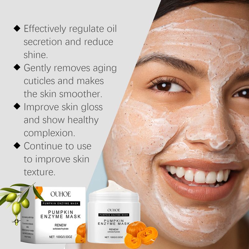 Treatments & Masks OUHOE Pumpkin Enzyme Mask For Brightening, Oil Control, Hydrating, Moisturizing, Exfoliating Mud Mask_voghion.com
