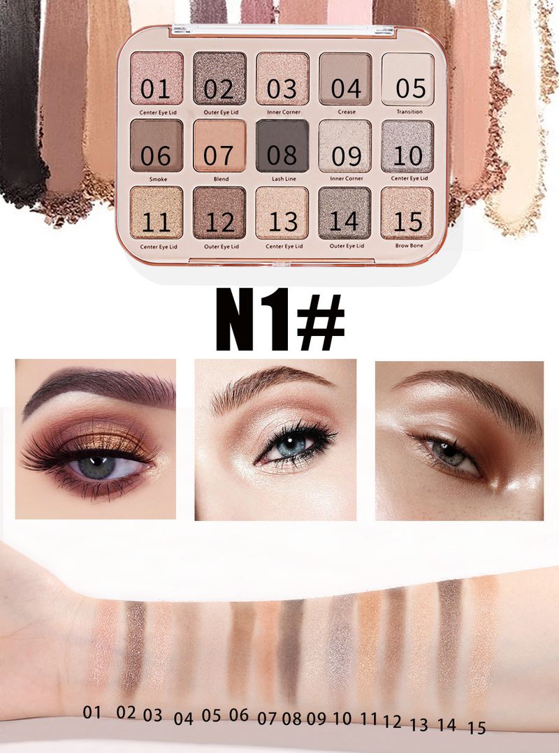 MISS ROSE 15 Color Makeup Matte Contour Eyeshadow Palette, Multi Color, Long Lasting, Sweat Proof, Easy To Apply, Fine Shimmer Eyeshadow_voghion.com
