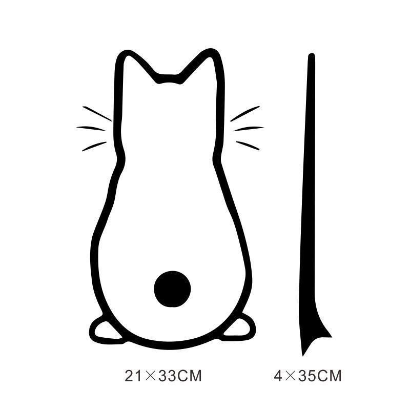 Pegatina de cristal trasero con forma de gato y limpiaparabrisas de dibujos animados, pegatina reflectante para limpiaparabrisas, pegatina para coche, pegatina para coche_voghion.com