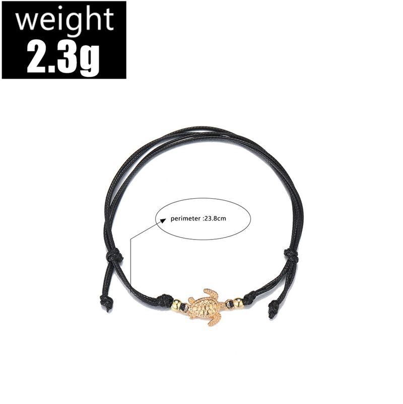 Nieuw handgemaakt handgeweven touw met gepersonaliseerde handgemaakte decoratie, gouden schildpad, verstelbaar en armband_voghion.com
