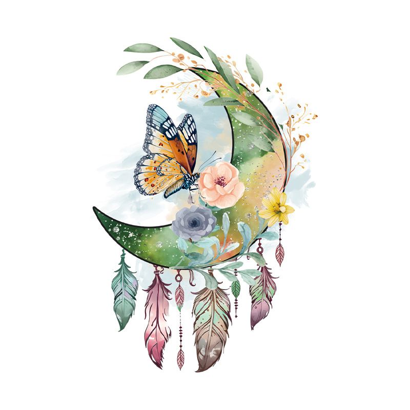 Chuanhao CH36039 Papillon Attrape-rêves Décoration de chambre à coucher confortable Autocollant mural autocollant_voghion.com