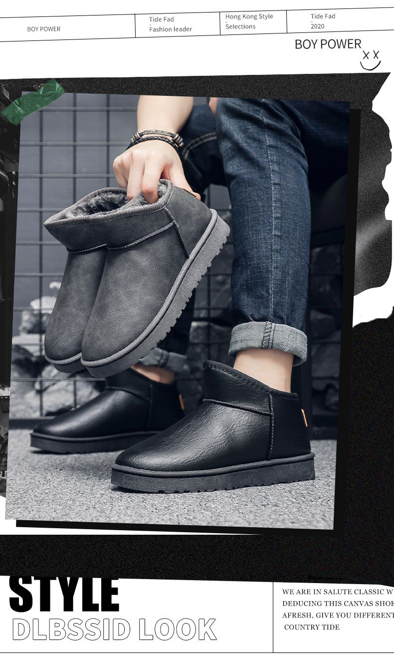 SHLIANG New Men's Winter Boots Outdoor Waterproof Winter Shoes For Men Snow Boots High Quality Non Slip Ankle Boots Warm Shoes X0082_voghion.com