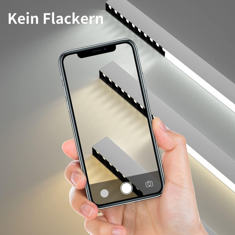 Glitzerlife Deckenlampe LED Deckenleuchte Schlafzimmer - Moderne 107CM Wohnzimmerlampe 32W Lang Küchenlampe Dimmbar Mit Fernbedienung Büro Deckenbeleuchtung Panel_voghion.com