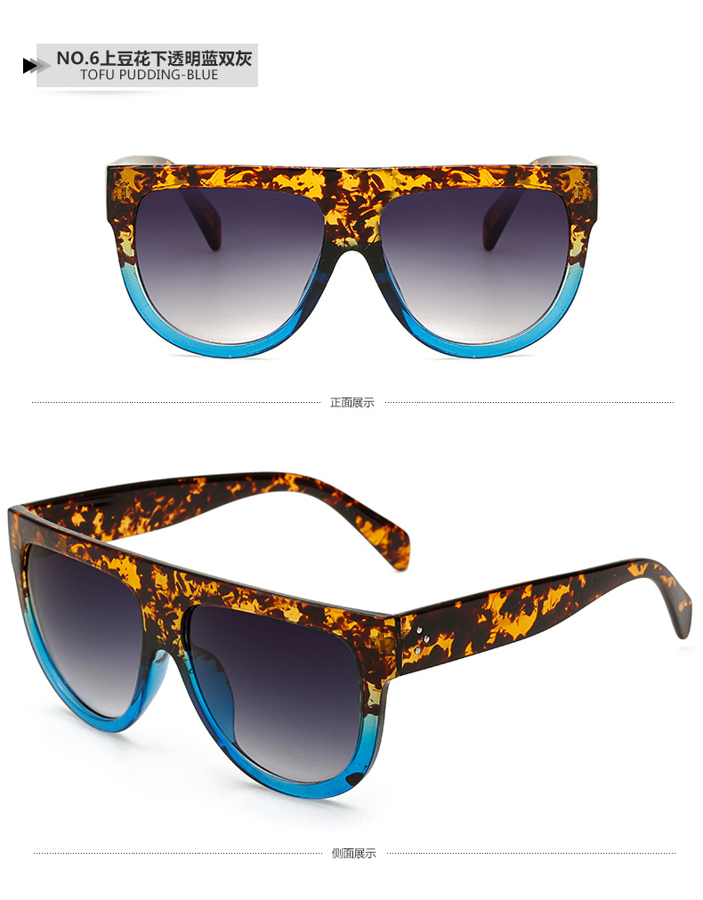 New Color Women Sunglass Unique Oversize Shield UV400 Gradient Vintage eyeglass fram Sun Glass Female Rivet_voghion.com