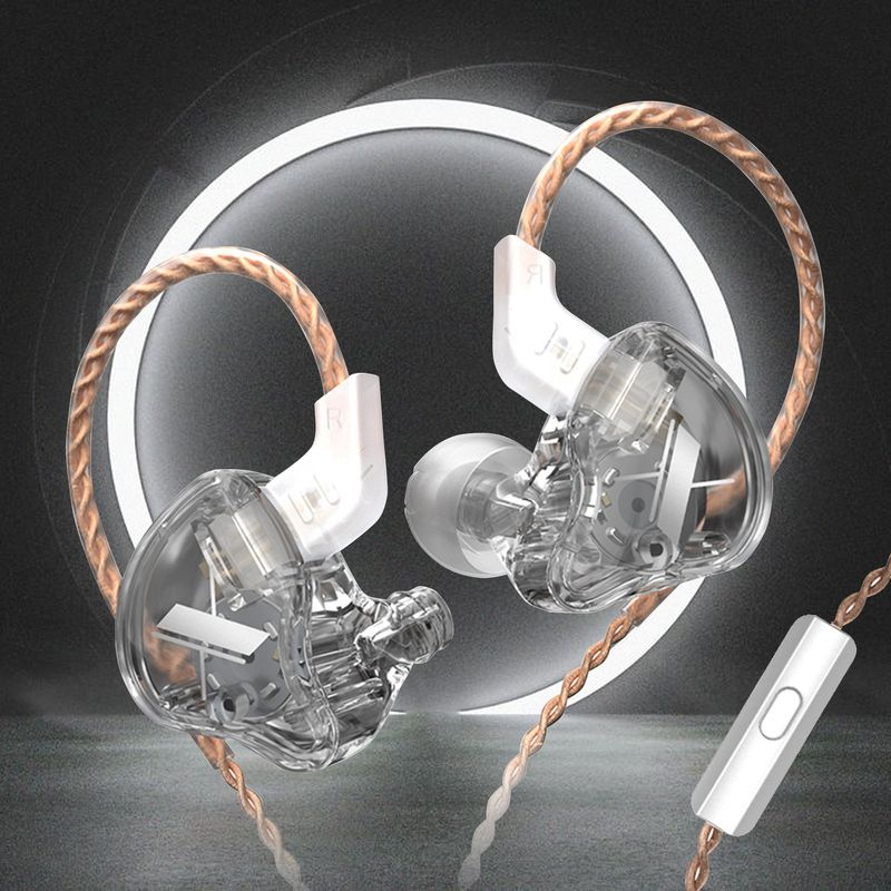 KZ EDX Wired Dynamic HiFi Stero Mega Bass Line Control Noise Reduction Universal In-ear Earphone for Gaming_voghion.com