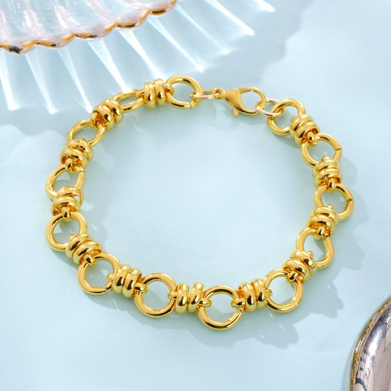 Bracciale a catena cubano versatile fatto a mano in metallo placcato oro per uomo, stile Ins_voghion.com