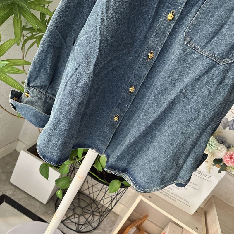 Damenbekleidung Anzug lässig Jeanshemd unregelmäßiger Jeansrock Hose zweiteiliger Anzug_voghion.com