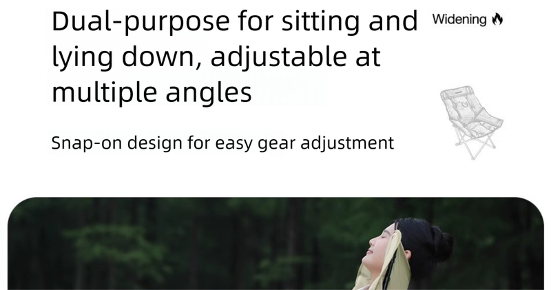 Klappbarer, erhöhter, verstellbarer, gepolsterter Camping- und Picknickstuhl mit Liegefunktion_voghion.com