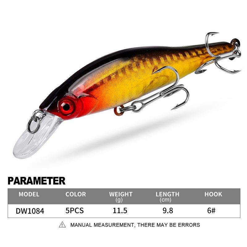 Esca dura da 11,5 g, 5 colori, 9,8 cm, attrezzatura per minnow affondante, articoli per la pesca_voghion.com