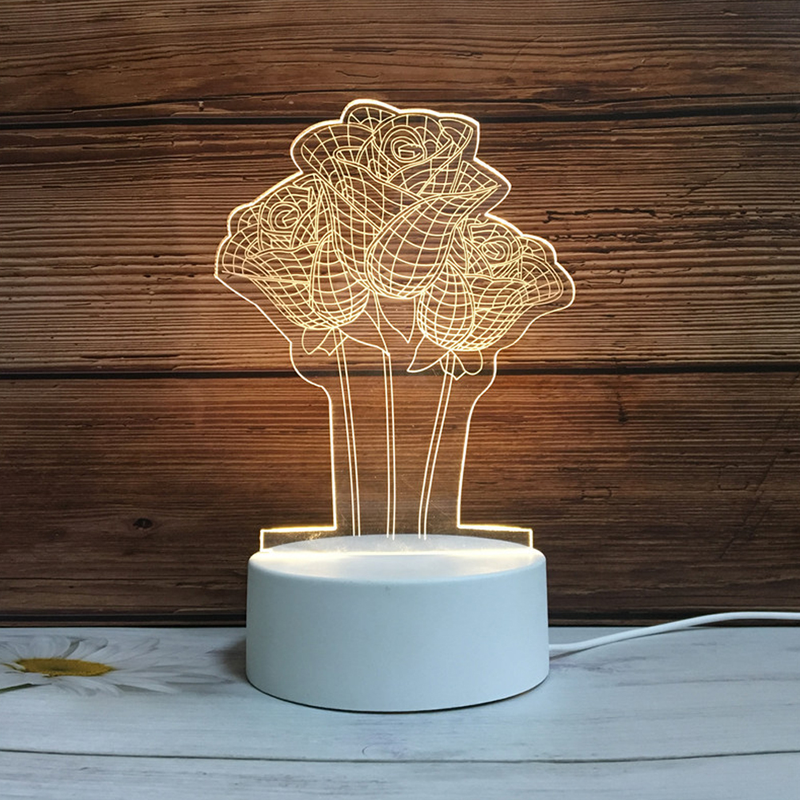 Lampada da tavolo creativa 3D piccola da notte Lampada da scrivania in acrilico Lampada da atmosfera, Lampada da scrivania a forma di personaggio regalo di Natale_voghion.com