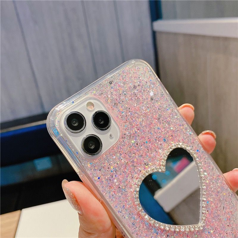Módní třpytivé flitry zrcadlové pouzdro na telefon pro iphone 12 Pro Max čirý kryt pro iphone 7 Plus 8 6 6s X XS Max XR 11 Fund_voghion.com