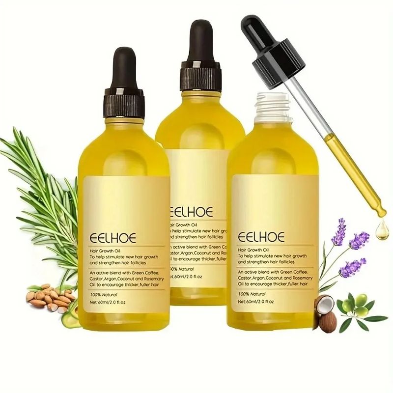 Huile essentielle de romarin pour cheveux denses, 60 ml, lavande végétalienne, répare les cheveux abîmés, prévient la chute des cheveux, lisse les cheveux, nourrit les cheveux._voghion.com