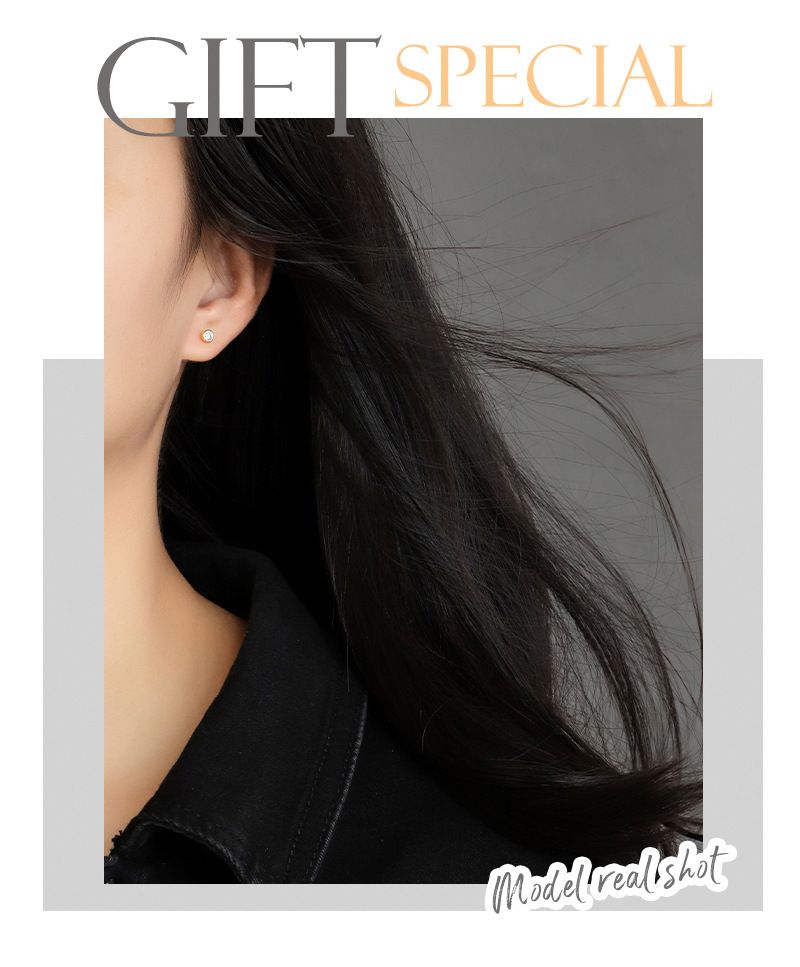 Sier Needle Zircon Female Temperament Simple Geometric Round Ear Bone Studs Mini Earrings_voghion.com