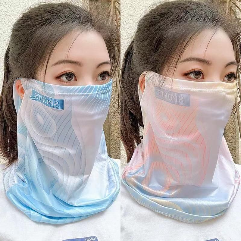 Cache-cou unisexe d'été, fin et respirant, pour le cyclisme, avec attache d'oreilles, protection solaire et anti-poussière. Protège-cou._voghion.com