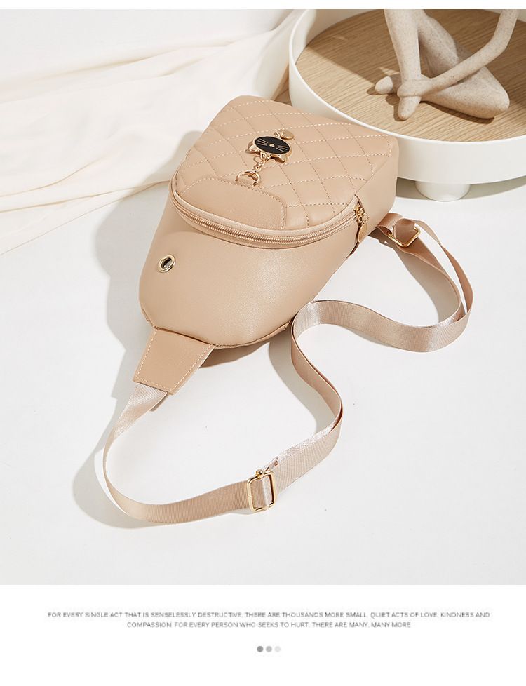 Women's 2024 New Women's Leather Diamond Chest Versatile Shoulder Bag_voghion.com