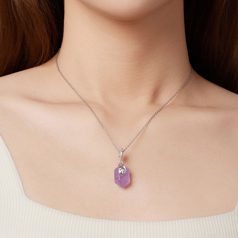 Ciondolo con ciondolo energetico in ametista, in argento sterling, BSC1147_voghion.com