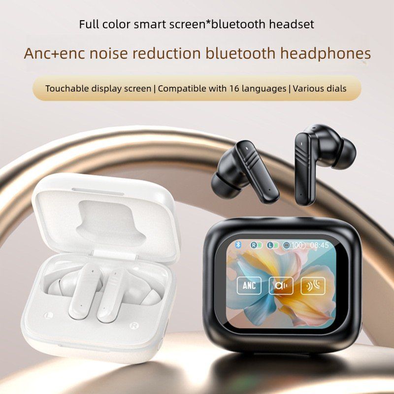 Full Color Touch Screen ANC+ENC Dual Noise Reduction Bluetooth In-Ear Multi-Functional New Wireless Earphones Private_voghion.com