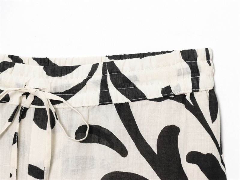 Completo da salotto in raso stampato da donna, novità primaverile: top a maniche lunghe e pantaloni a gamba larga, completo streetwear, comodo ed elegante, XS/S/M/L_voghion.com