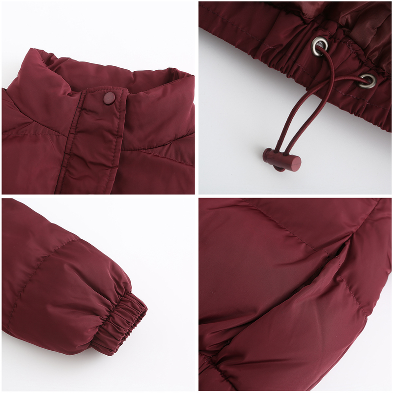 Women's fashion long sleeve high neck warm coat loose casual cotton-padded jacket_voghion.com