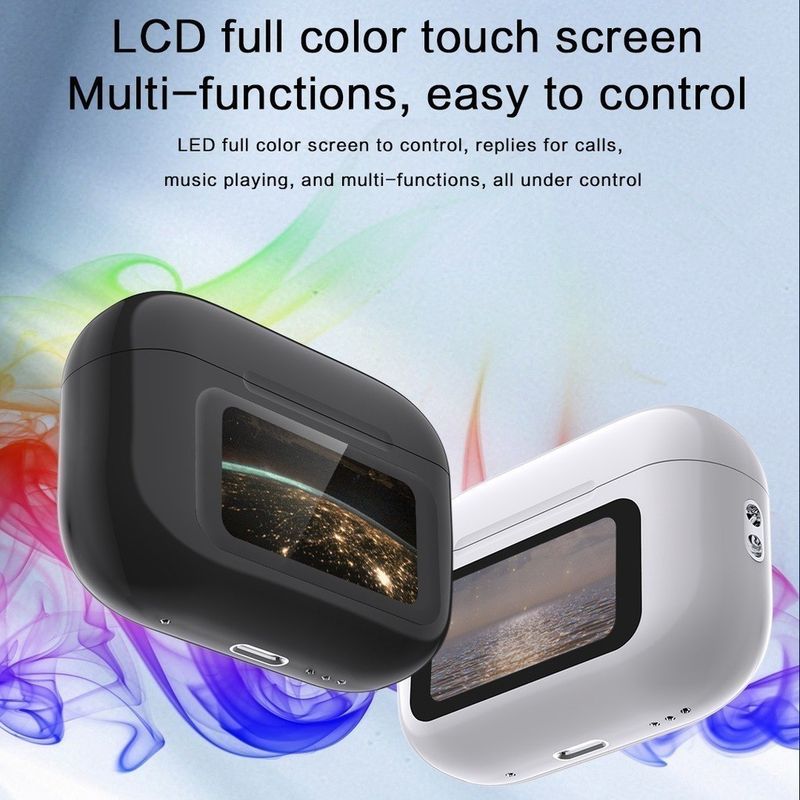 O Mais Novo A9 Pro viedais skārienekrāns Bluetooth Fone De Ouvido ANC Cancellando Ruído De Fones Sem Fio Com Visor LCD_voghion.com