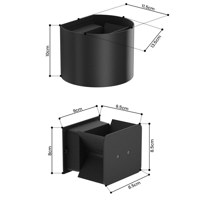 Glitzerlife LED Wandleuchte Innen Wandlampe - Aussenlampe Schwarz Wandbeleuchtung Aussen 5W Up Down Außenleuchte IP65 Wandstrahler 3000K Warmweiß Außenbeleuchtung_voghion.com