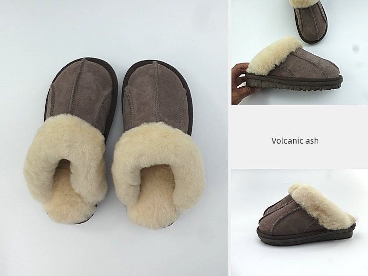 Fall Winter Men's And Women's Closed Toe Does Not Smell Real Fur Plus Size Slippers_voghion.com