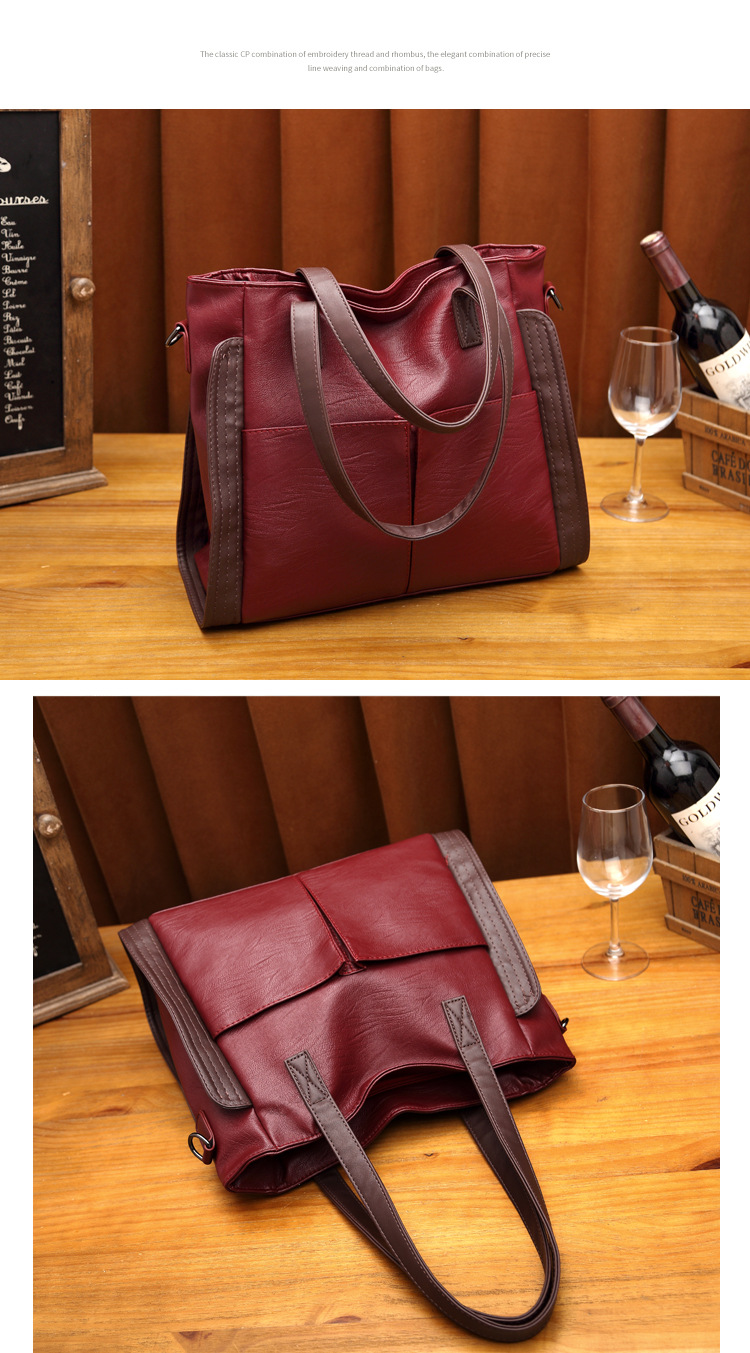 2023 New Hot Selling Shoulder Bag Women's Soft Leather Big Bag Pu Large Capacity Tote Bag Women's Bag Versatile_voghion.com