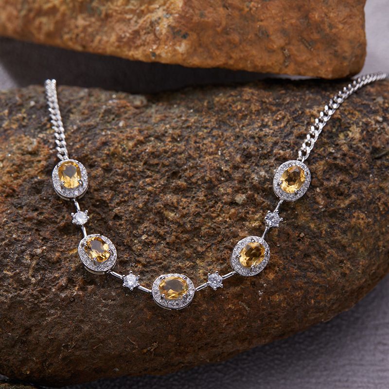 Schmuck S Reines Silber Natürlicher Granatapfel Topas Diopsid Edelstein Armband Für Frauen_voghion.com