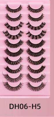 10 Paar künstliche falsche Wimpern große Locke dreidimensionale falsche Wimpern aus Nerzhaar_voghion.com